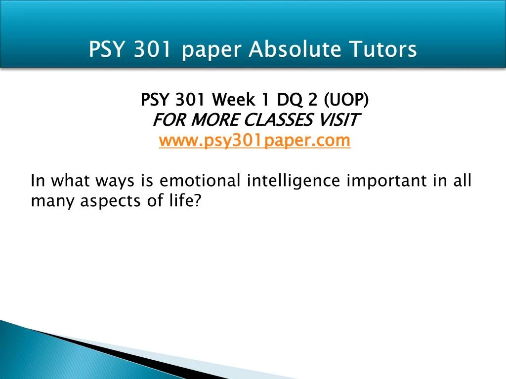 psy 301 emotional intelligence paper psy 301 emotional intelligence paper