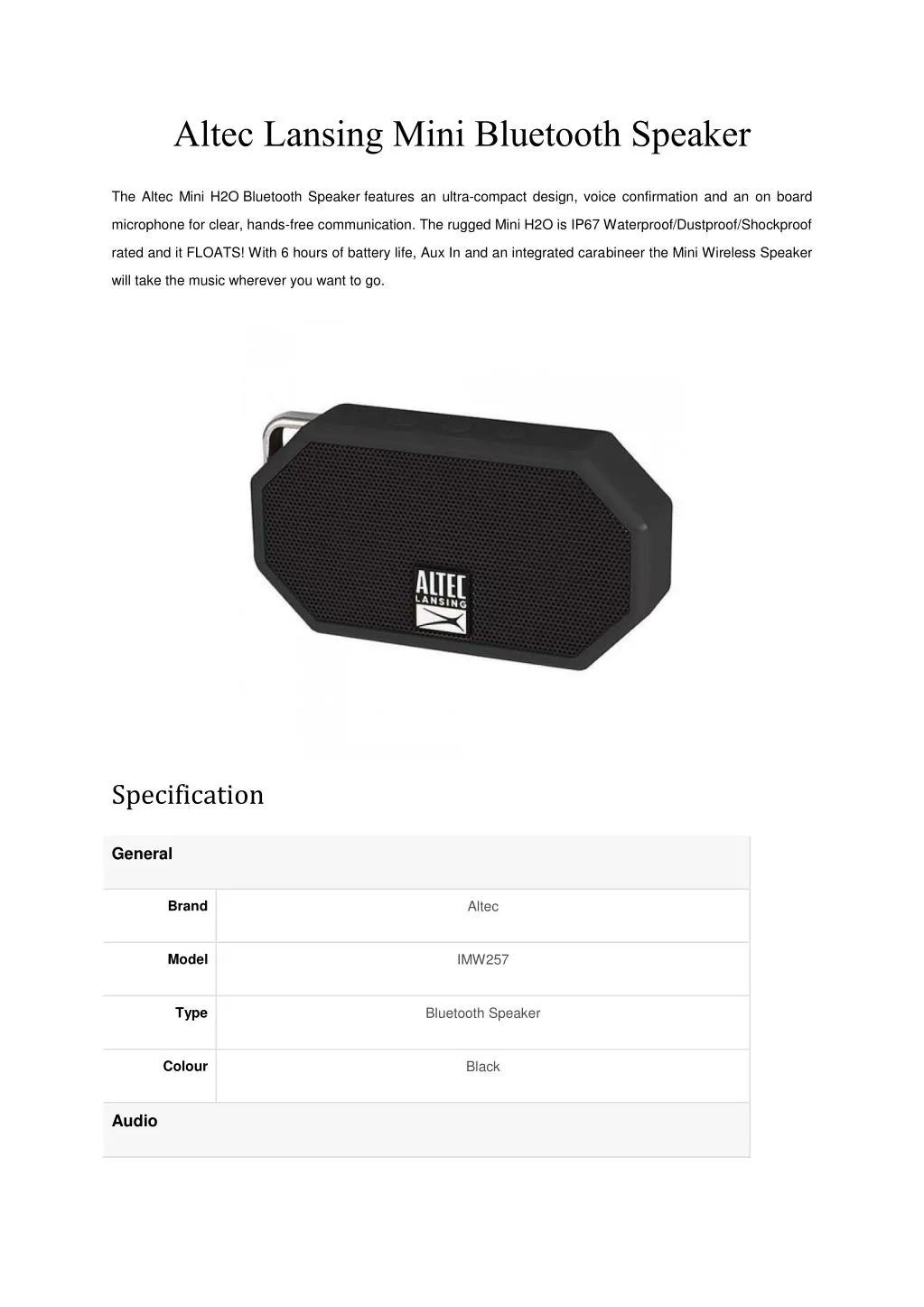 altec lansing imw257