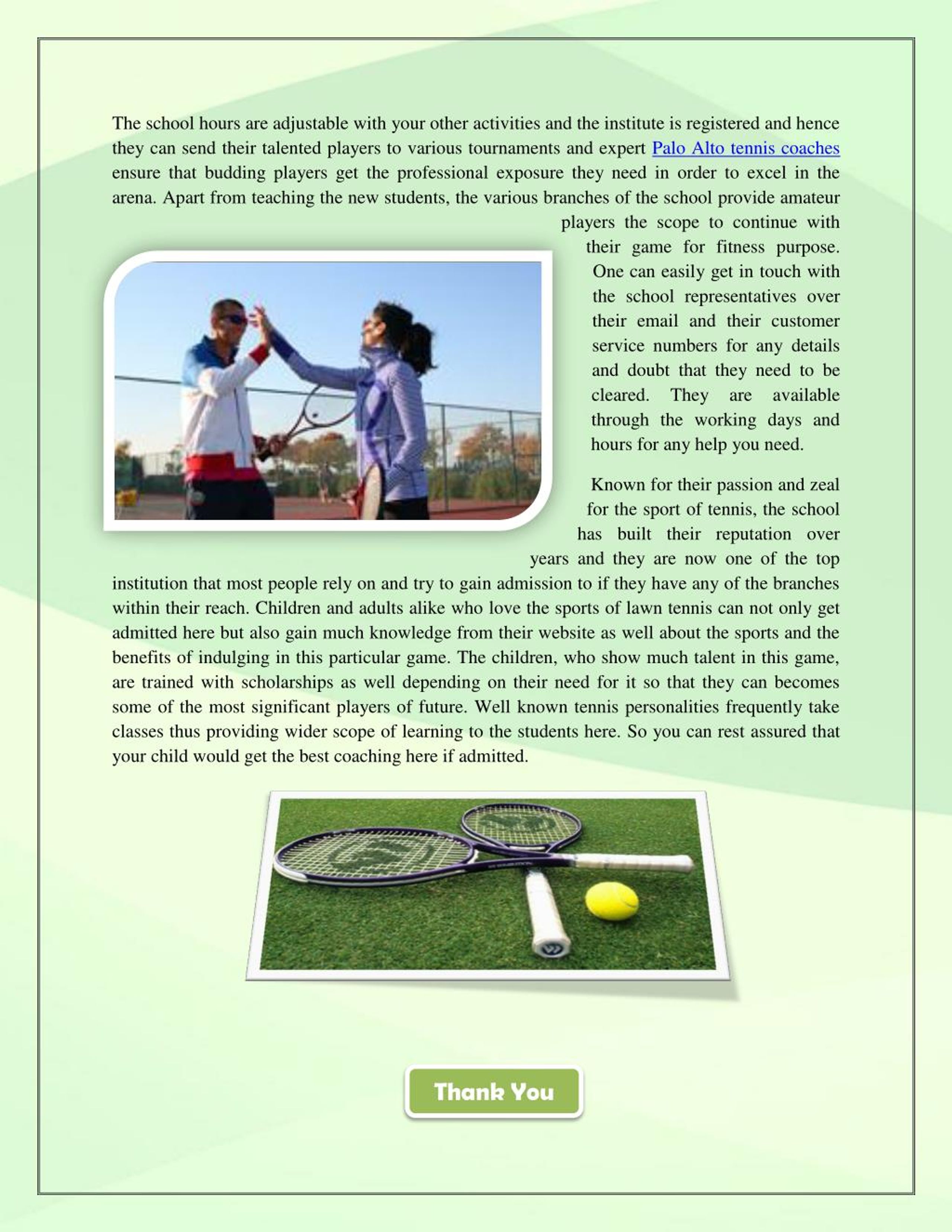 PPT - Get the Best Tennis Lessons at the Euro School of Tennis ...