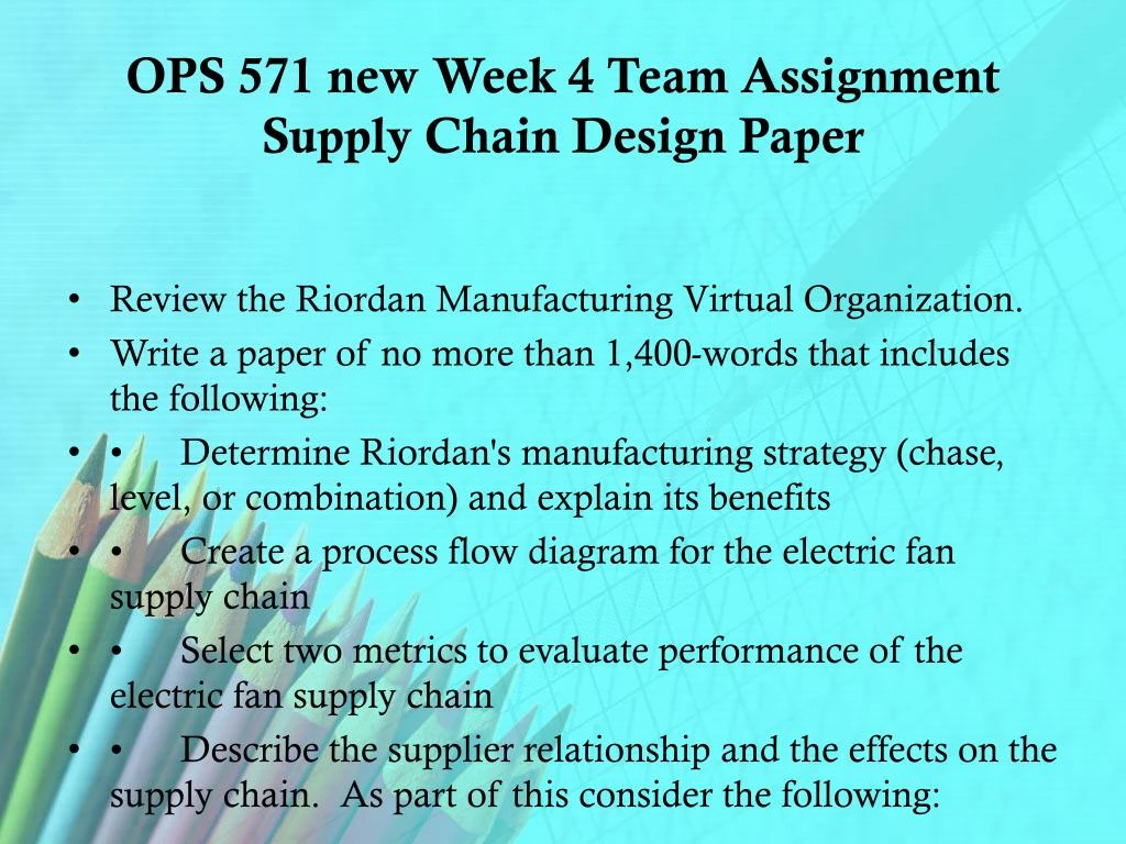 process flow diagram for the electric fan supply chain wiringprocess flow diagram for the electric fan supply chain wiring riordan week 4 chain supply ops
