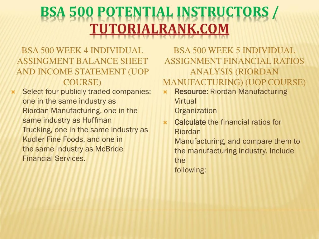 calculate the financial ratios for riordan manufacturing and compare them to the manufacturing indus Riordan manufacturing virtual organization • calculate the following financial ratios for riordan manufacturing, and compare them to the manufacturing industry: o current ratio o debt ratio o profit margin o return on assets (roa) • find an average price/earnings (p/e) ratio for the manufacturing industry. calculate the financial ratios for riordan manufacturing and compare them to the manufacturing indus Riordan manufacturing virtual organization • calculate the following financial ratios for riordan manufacturing, and compare them to the manufacturing industry: o current ratio o debt ratio o profit margin o return on assets (roa) • find an average price/earnings (p/e) ratio for the manufacturing industry.