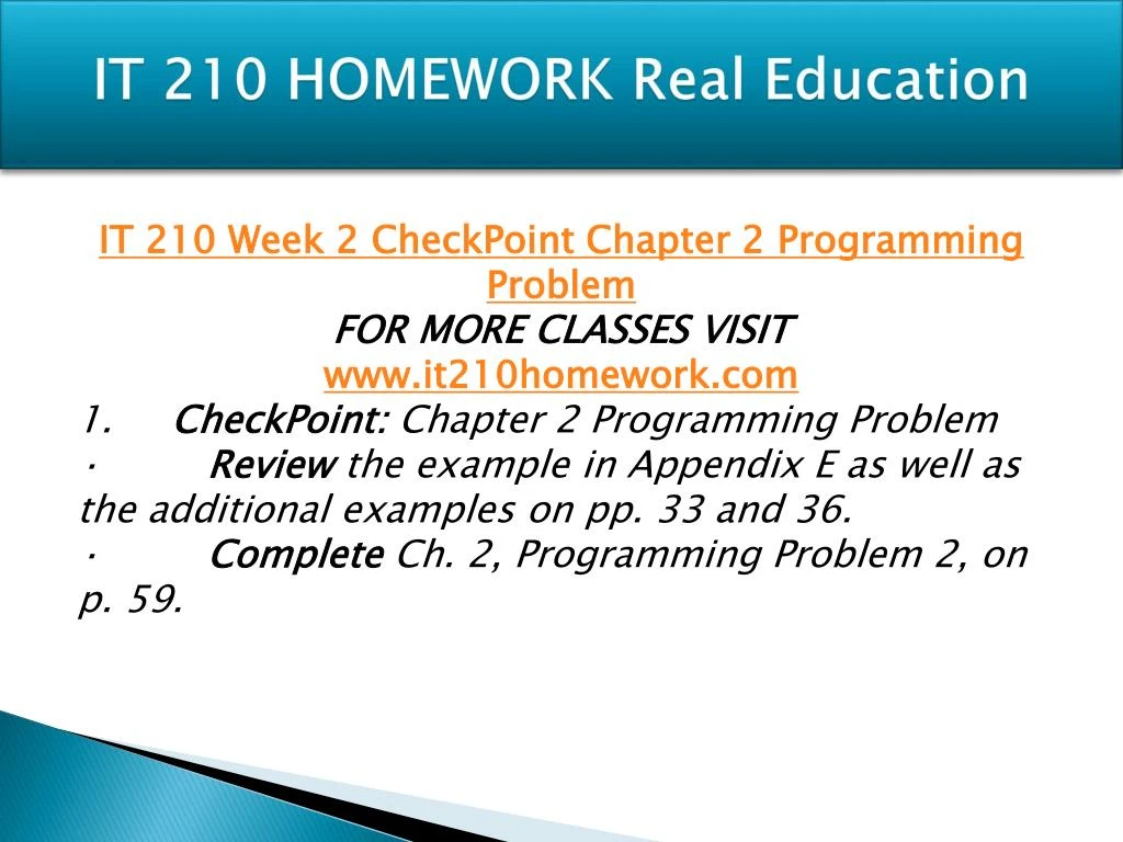 it 210 checkpoint chapter 2 programming problem it 210 checkpoint chapter 2 programming problem