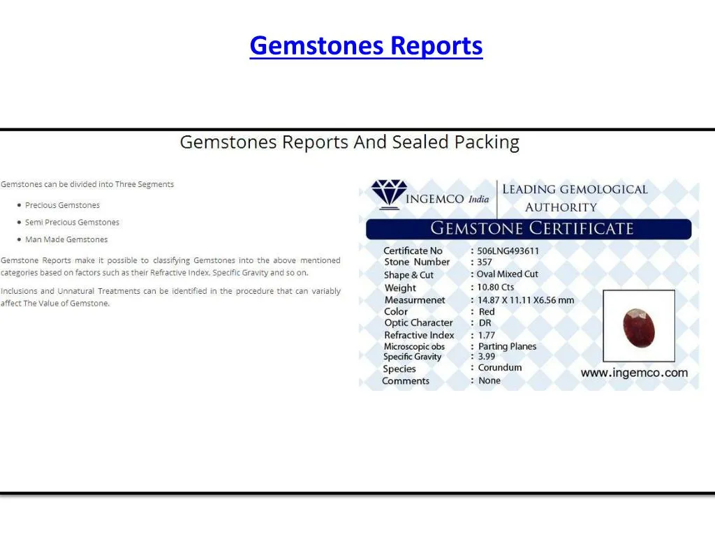 PPT Gemstone Reports PowerPoint Presentation, free download ID7302696