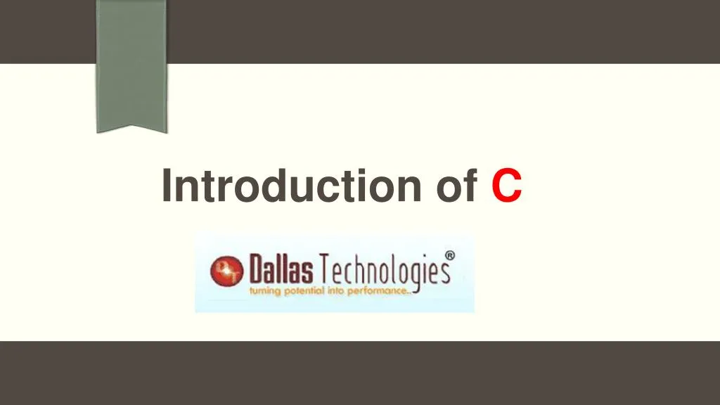 introduction to c presentation