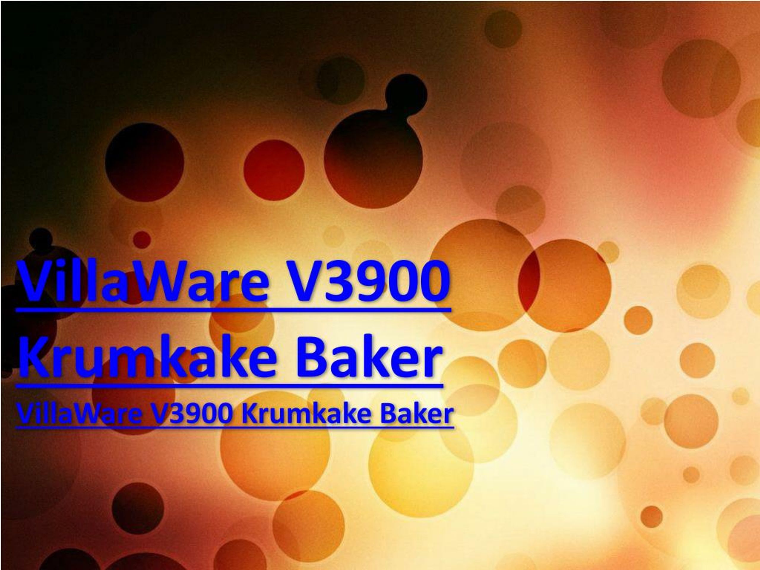 PPT VillaWare V3900 Krumkake Baker PowerPoint Presentation, free