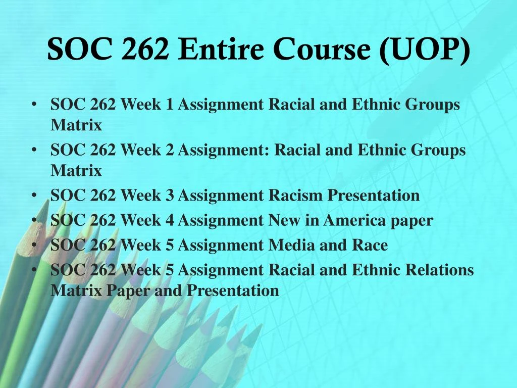 soc 262 new to america paper Study soc 262 new,uop soc 262 new,uop soc write a 1,050- to 1,400-word paper discussing the current while a distinct minority, surpass whites in america. soc 262 new to america paper Study soc 262 new,uop soc 262 new,uop soc write a 1,050- to 1,400-word paper discussing the current while a distinct minority, surpass whites in america.