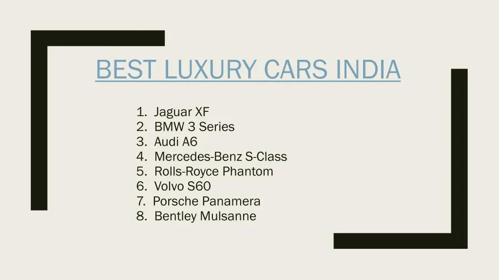 best luxury cars india n.