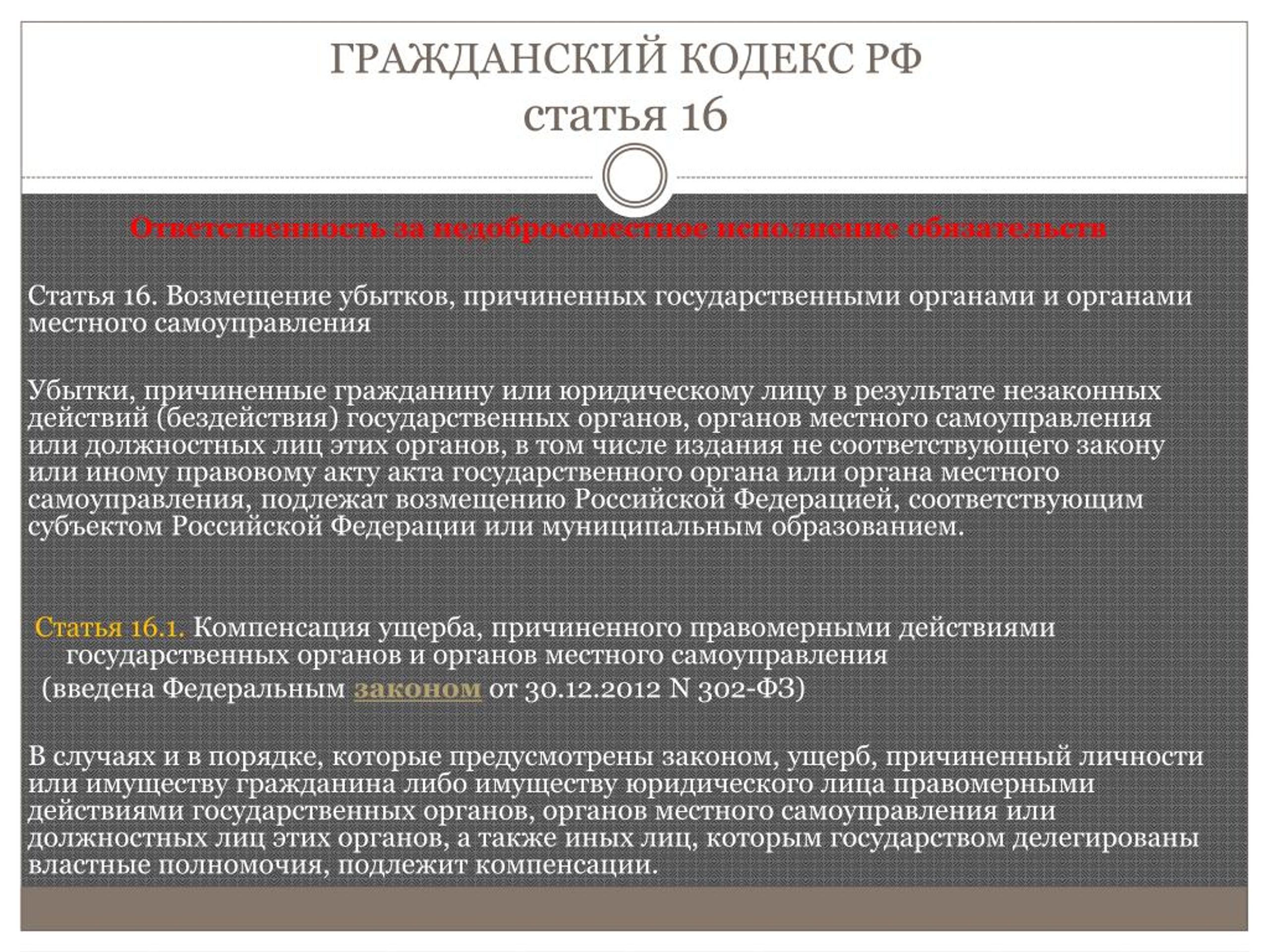 Согласно гк. Статья 16 ГК РФ. Статьи гражданского кодекса. 16 Статья гражданского кодекса. Возмещение убытков статья.