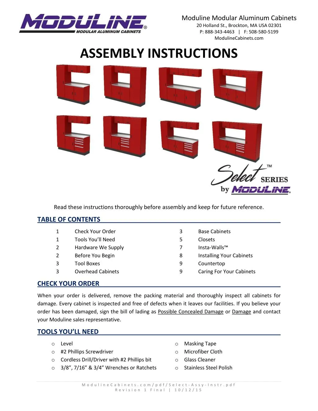 PPT SELECT SERIES Aluminum Assembly Instructions PowerPoint