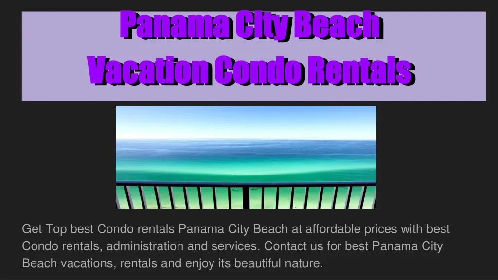 panama city beach vacation condo rentals n.