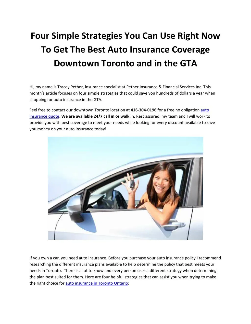 Insurance Car Toronto Quick And Easy Get An Auto Insurance Quote In Toronto Business Partner