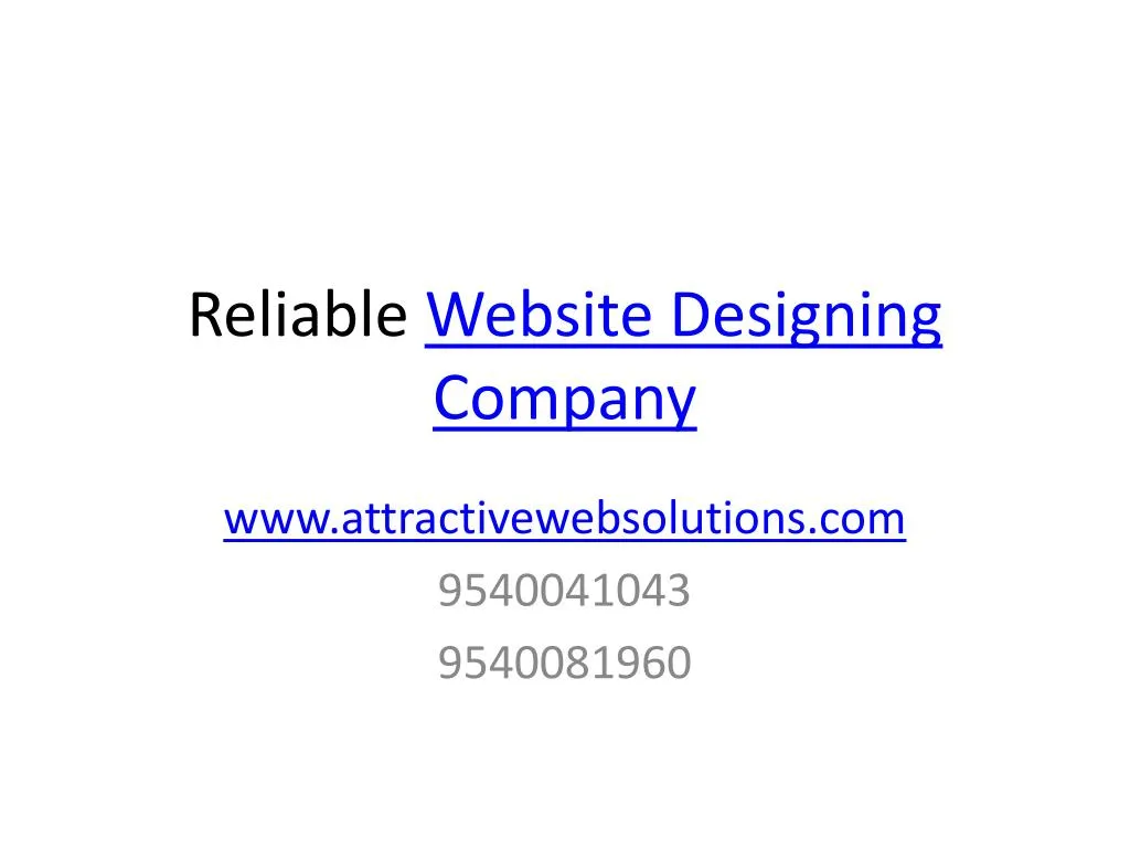 reliable website designing company n.