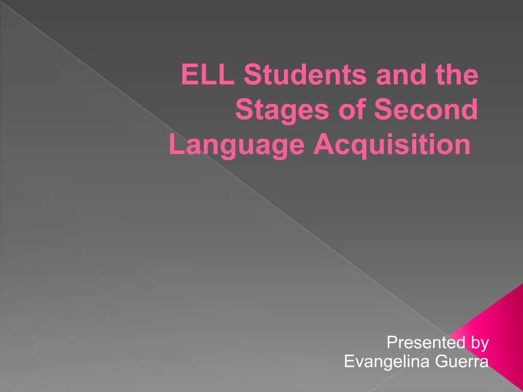 PPT - ELL Students and the Stages of Second Language Acquisition ...