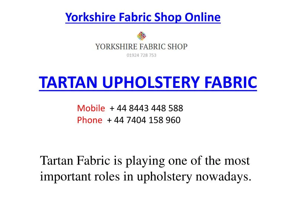 tartan upholstery fabric n.