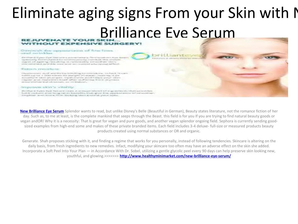 eliminate aging signs from your skin with new brilliance eye serum n.