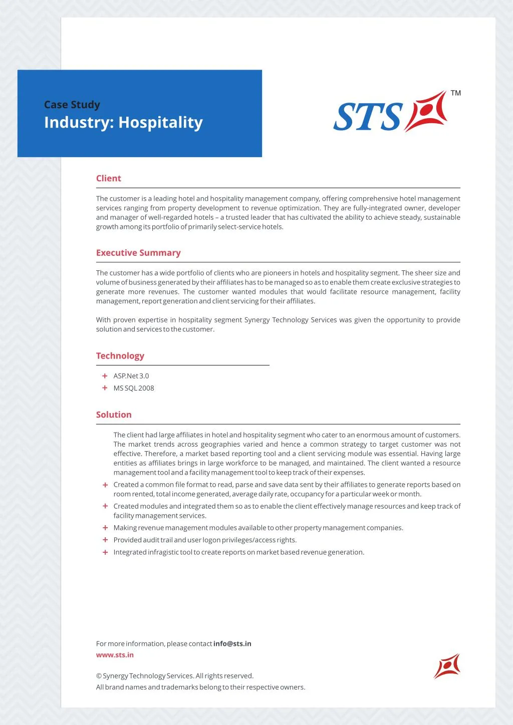 hospitality management case study examples