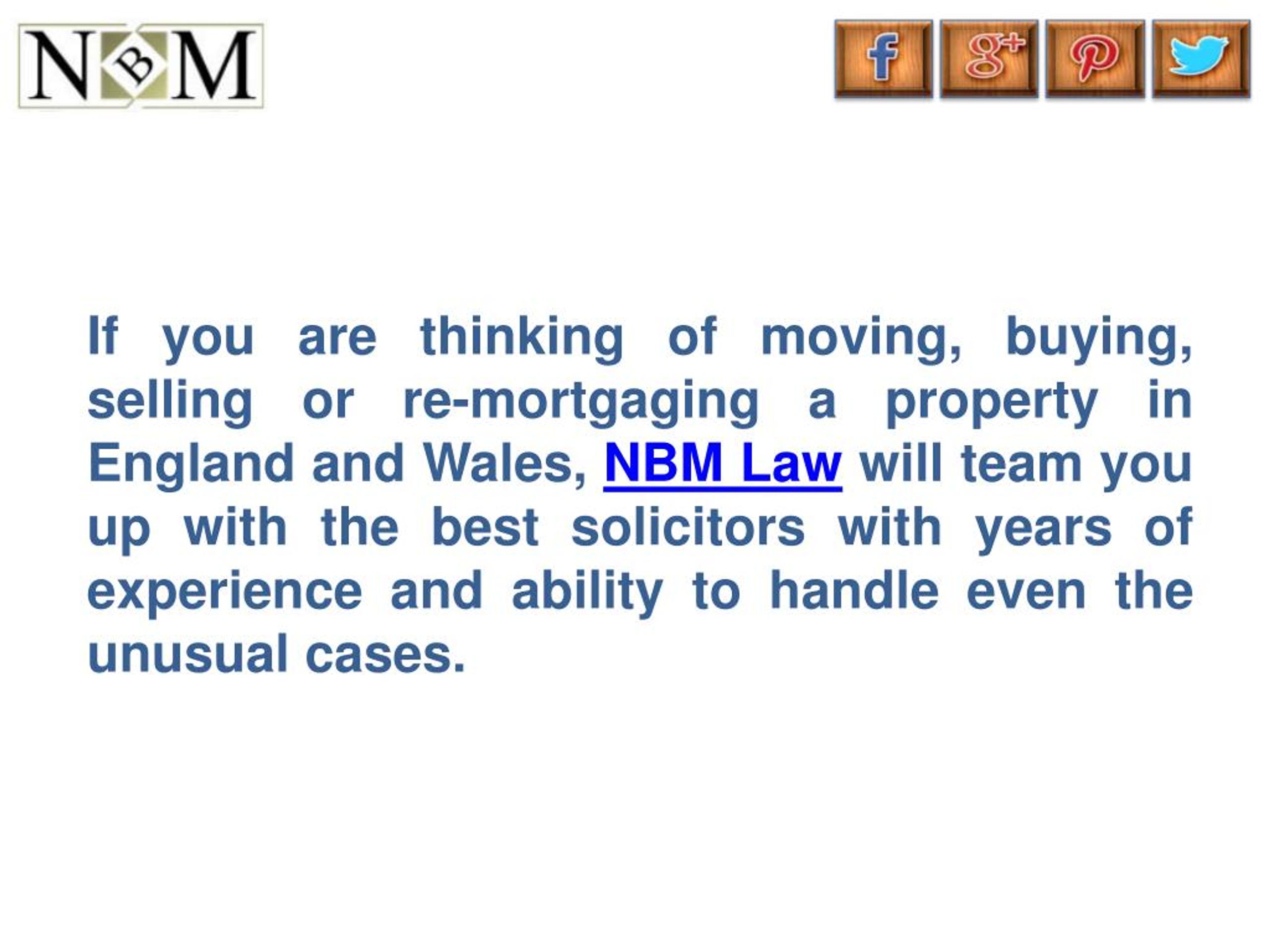 Nbm 2025 conveyancing solicitors