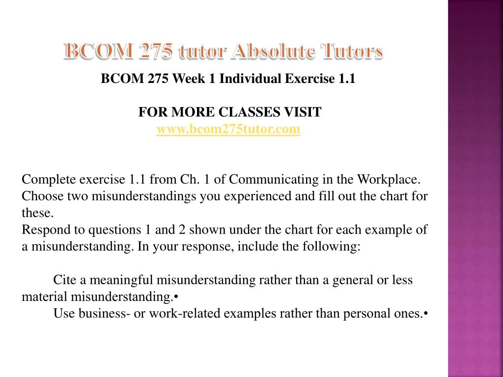 bcom 275 complete class bcom 275 complete class