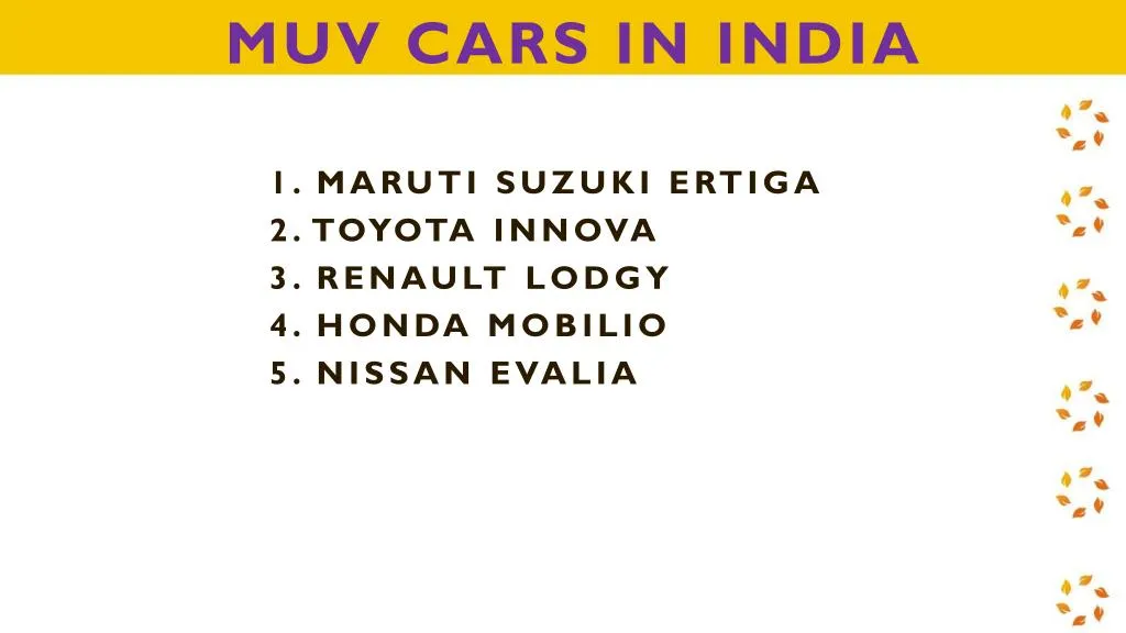 muv cars in india n.