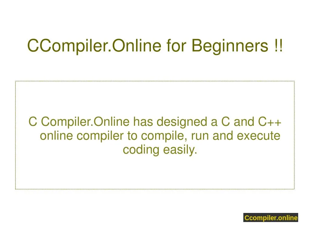 online c compiler