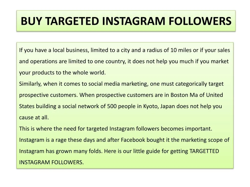 buy!    targeted instagram followers if you have a local business limited to a!    city and a radius of - instagram followers from united states