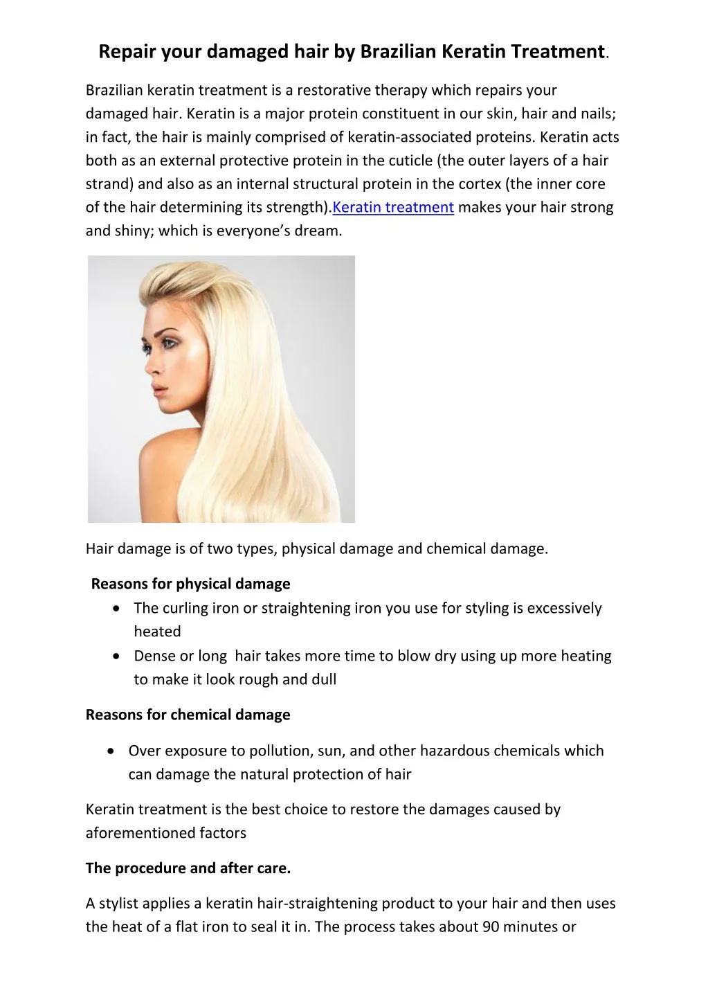 Ppt Repair Your Damaged Hair By Brazilian Keratin Treatment