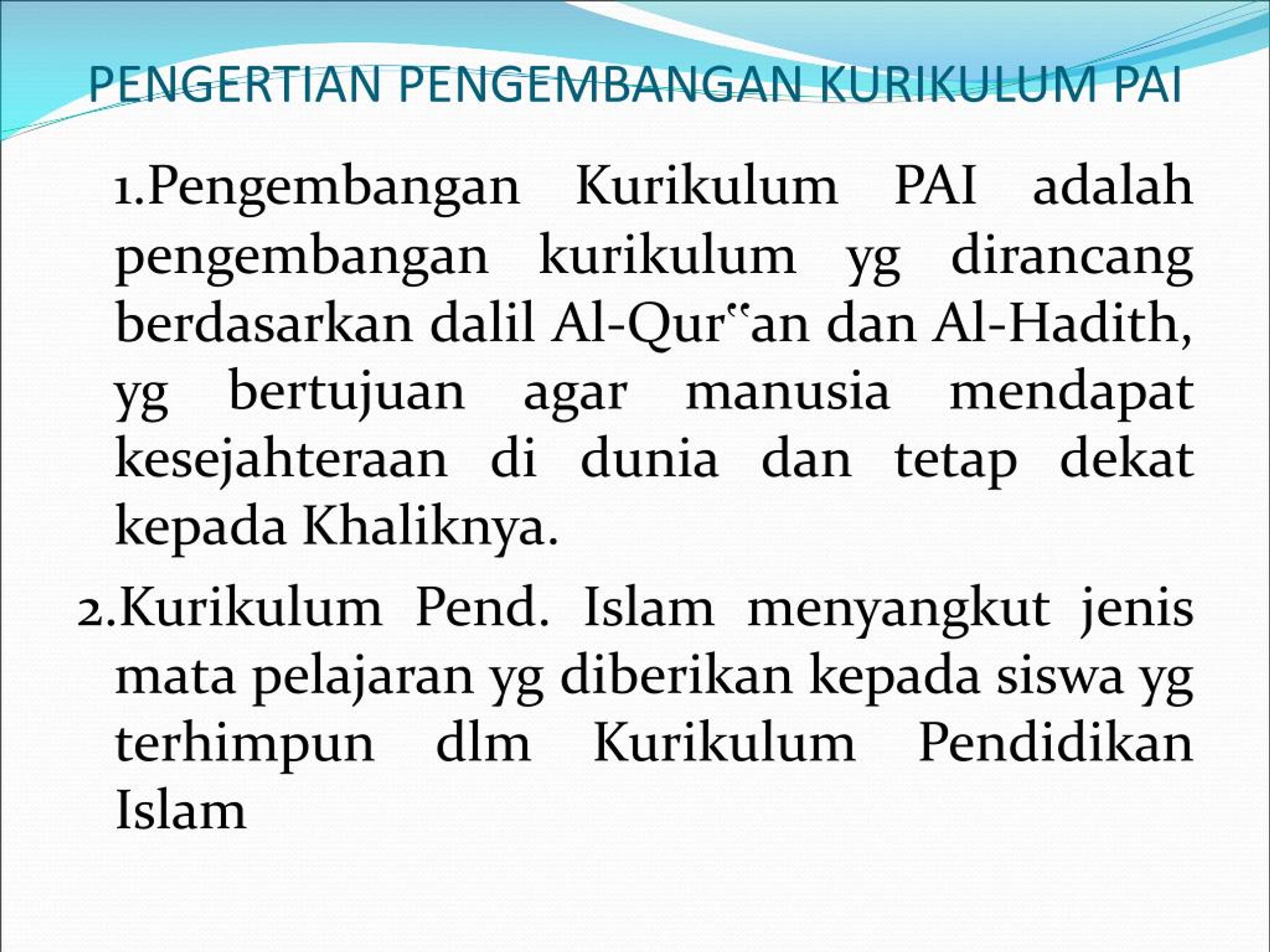 PPT - KURNALI MATA KULIAH PENGEMBANGAN DAN INOVASI KURIKULUM PAI ...