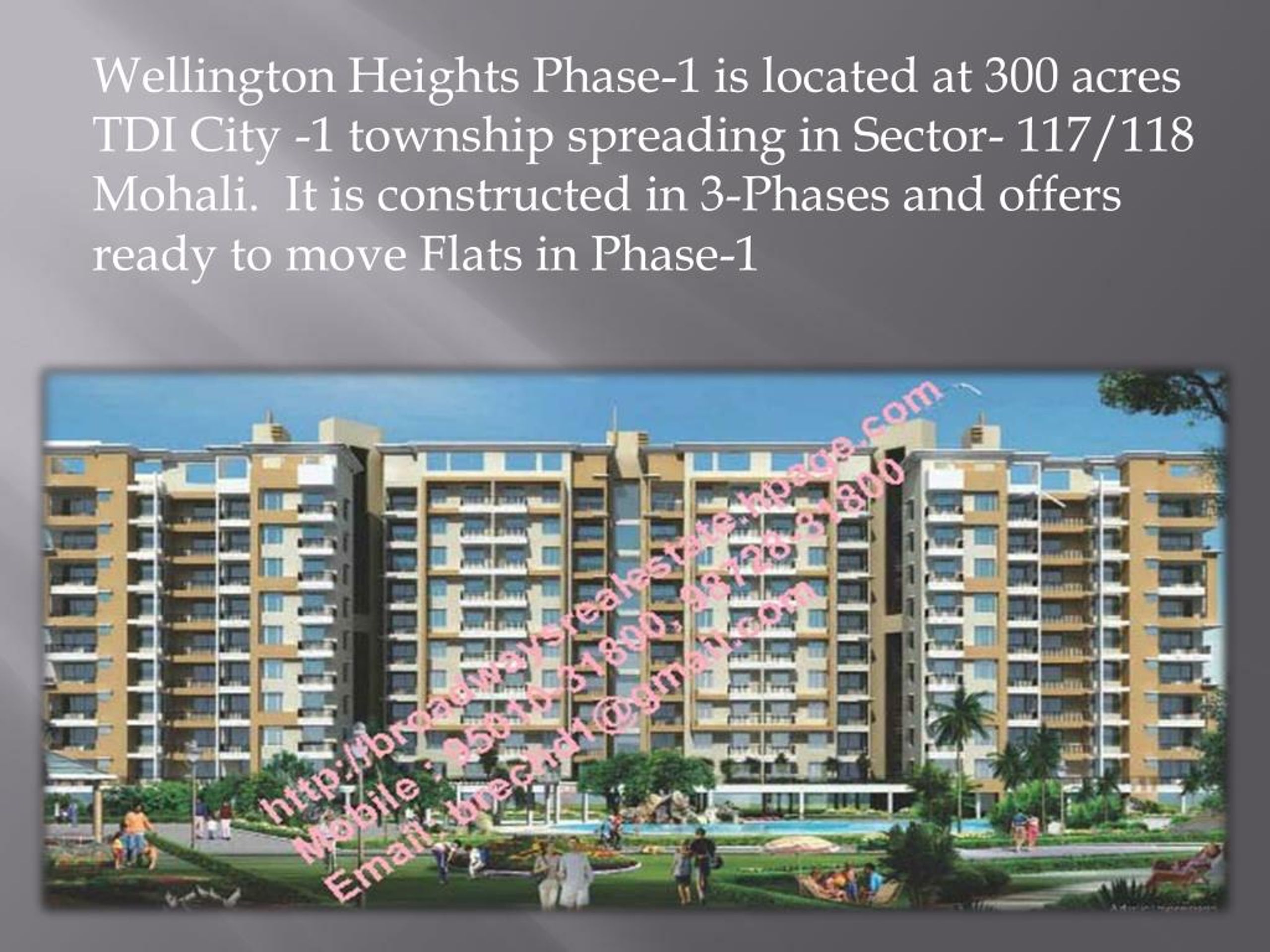 PPT TDI Wellington Heights Mohali, TDI 3BHK Flats in Sector 117