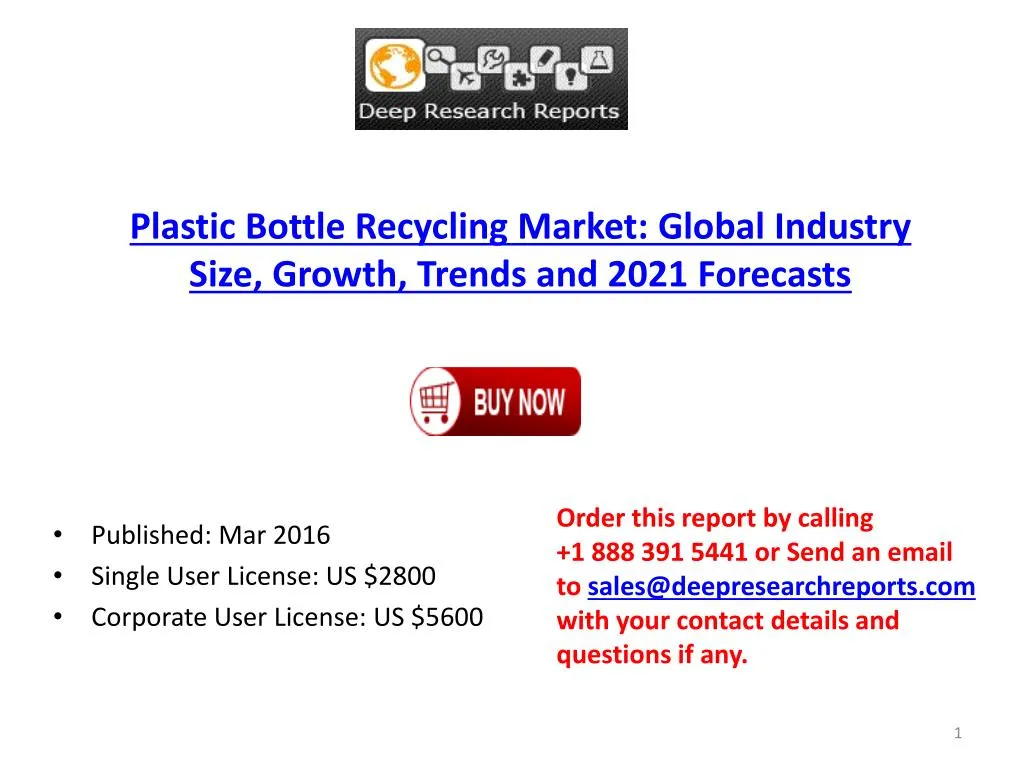 PPT Plastic Bottle Recycling Market Global Industry Size, Growth