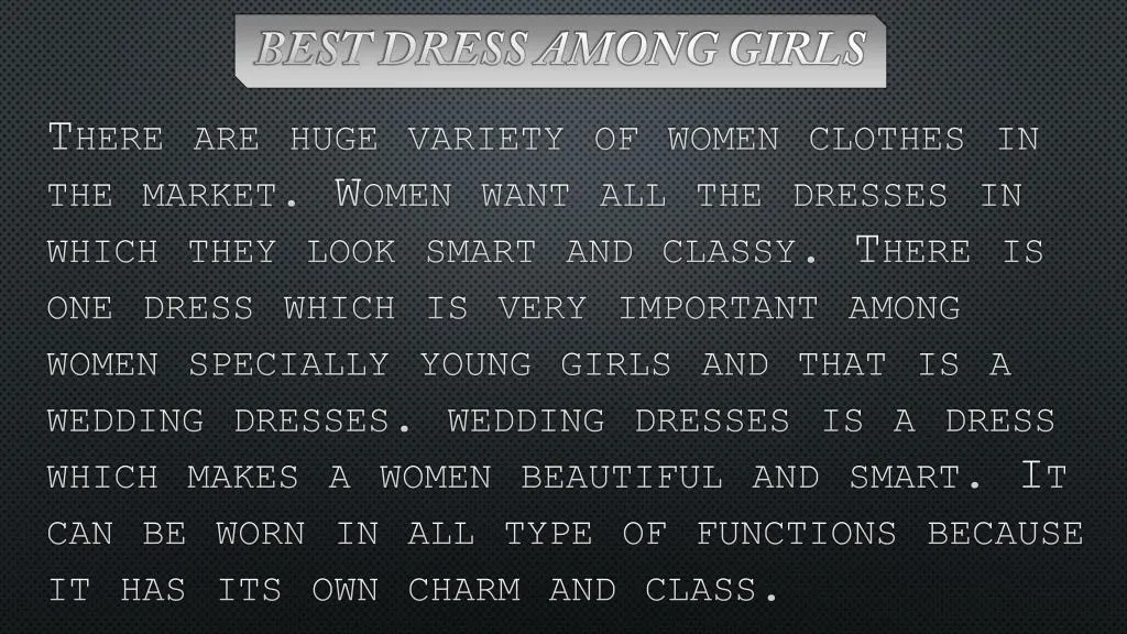 best dress among girls n.