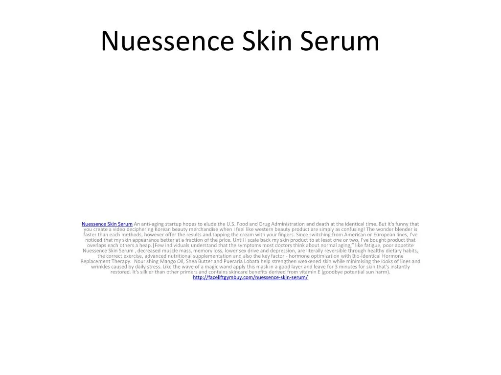 nuessence skin serum n.