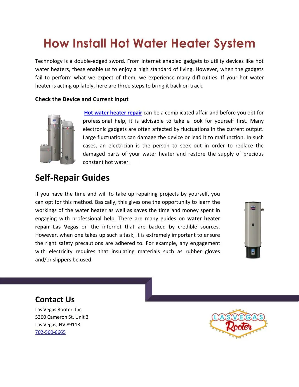 presentation on water heater