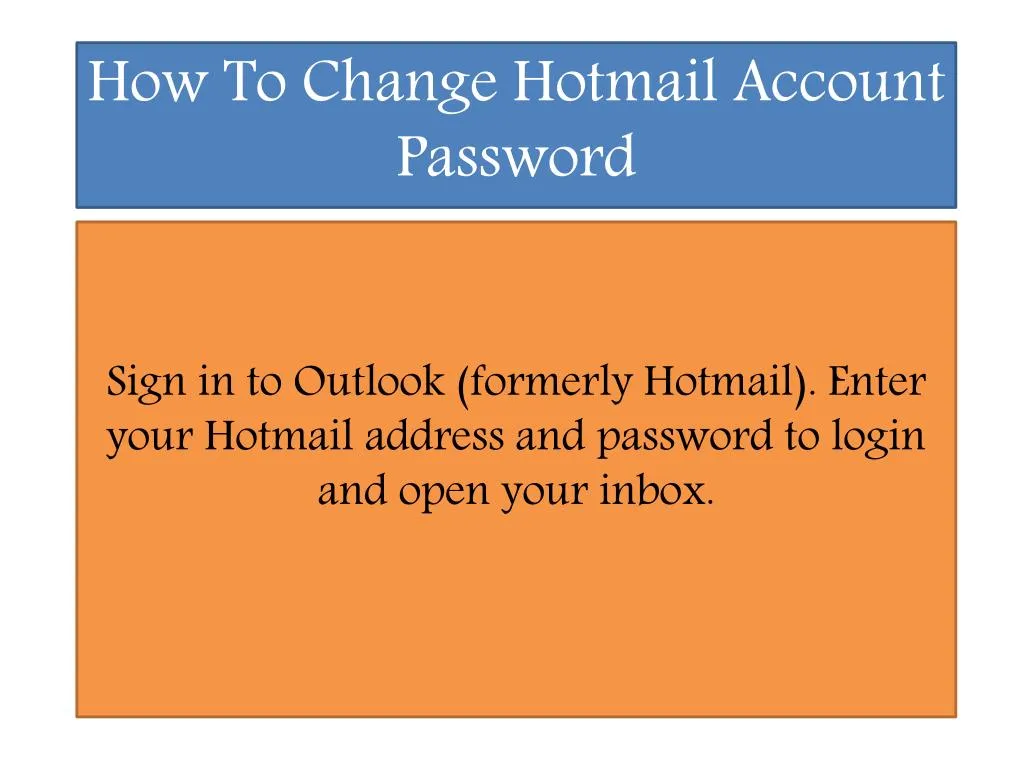 how to change hotmail account password n.