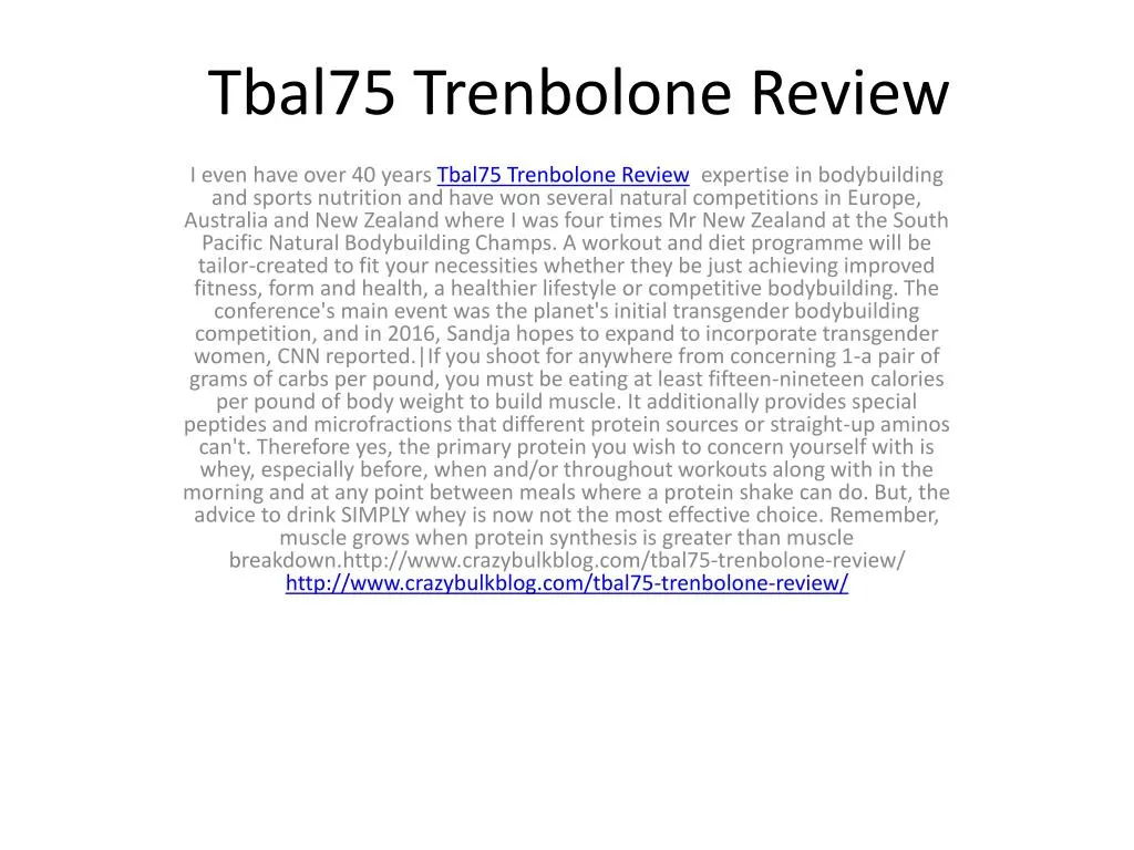 tbal75 trenbolone review n.