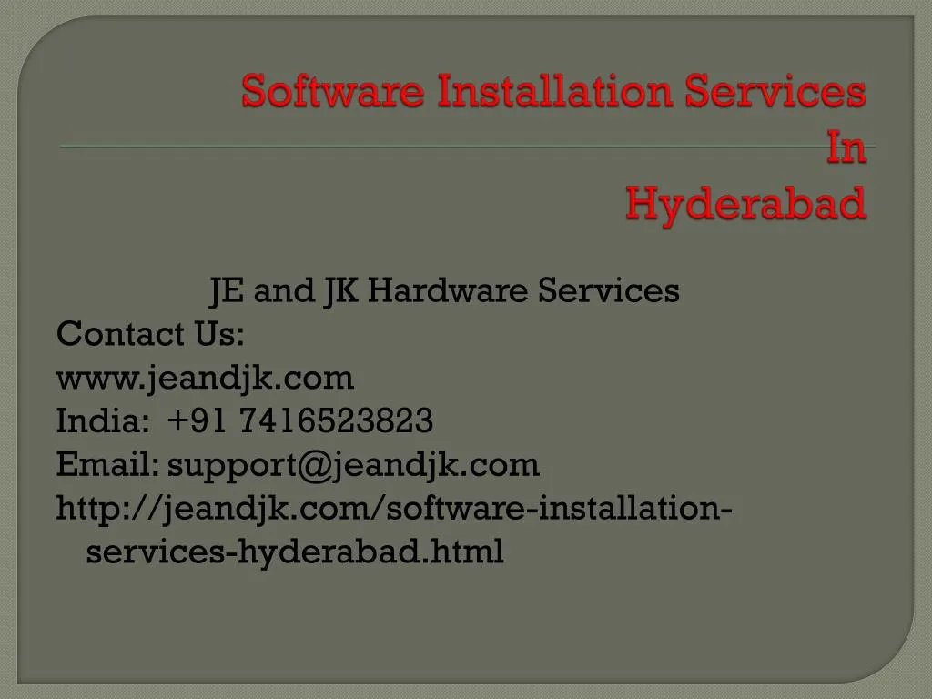 software installation services in hyderabad n.