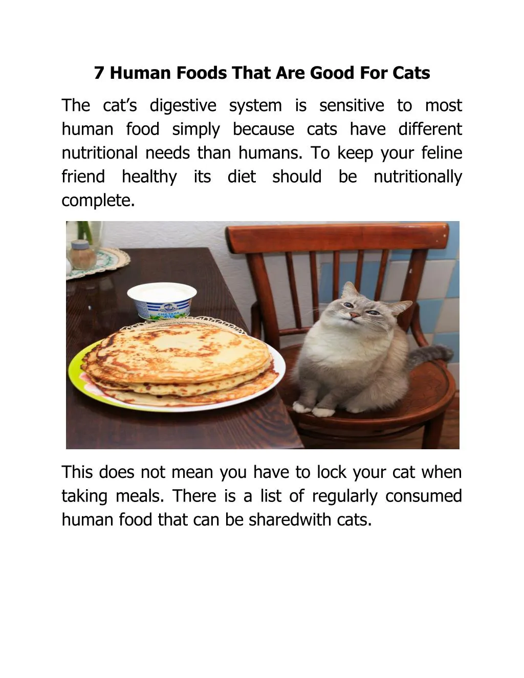 PPT 7 Human Foods That Are Good For Cats PowerPoint Presentation