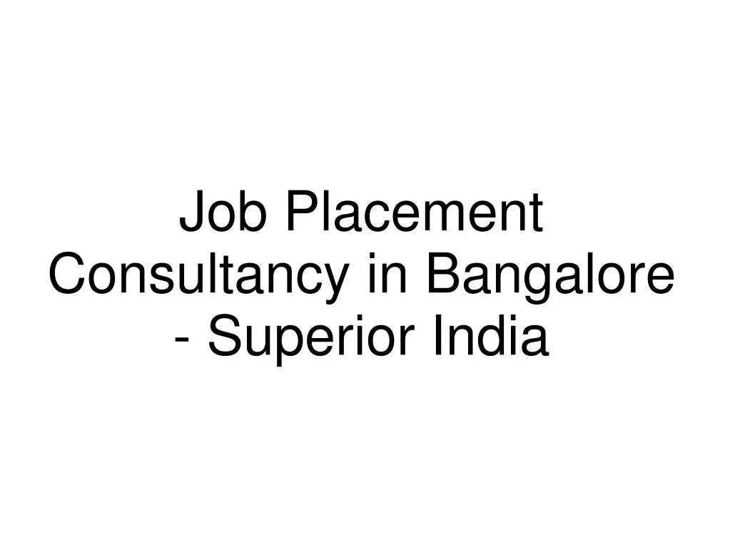 Job placement companies in bangalore