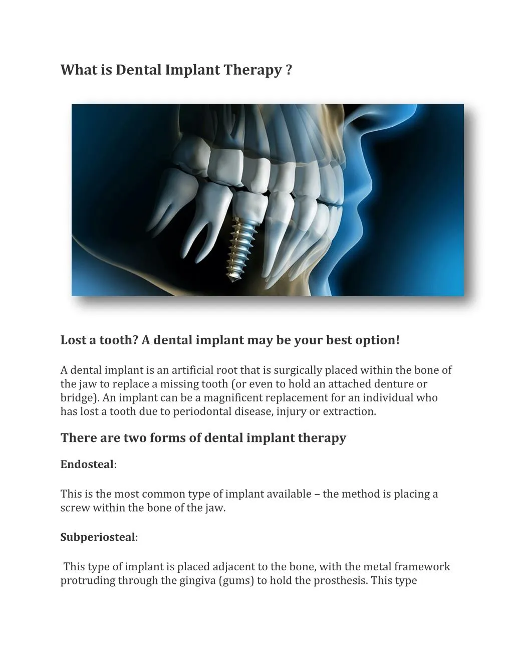 PPT - What Is Dental Implant Therapy ? PowerPoint Presentation, Free ...