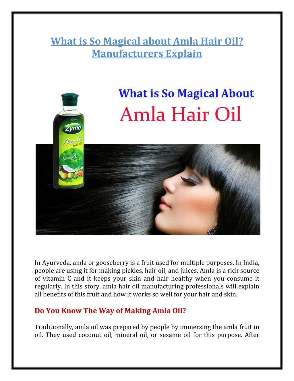 PPT What is So Magical about Amla Hair Oil? Manufacturers Explain