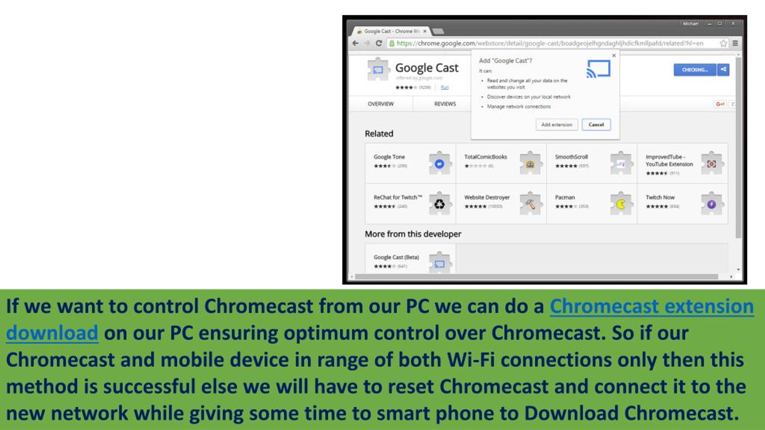 wifi could not communicate with chromecast