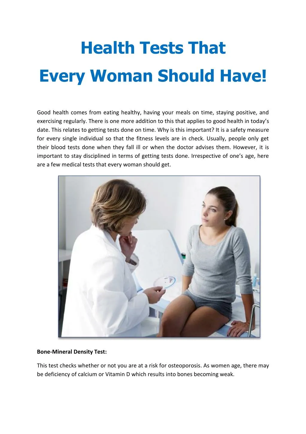 PPT - Health Tests That Every Woman Should Have! PowerPoint ...