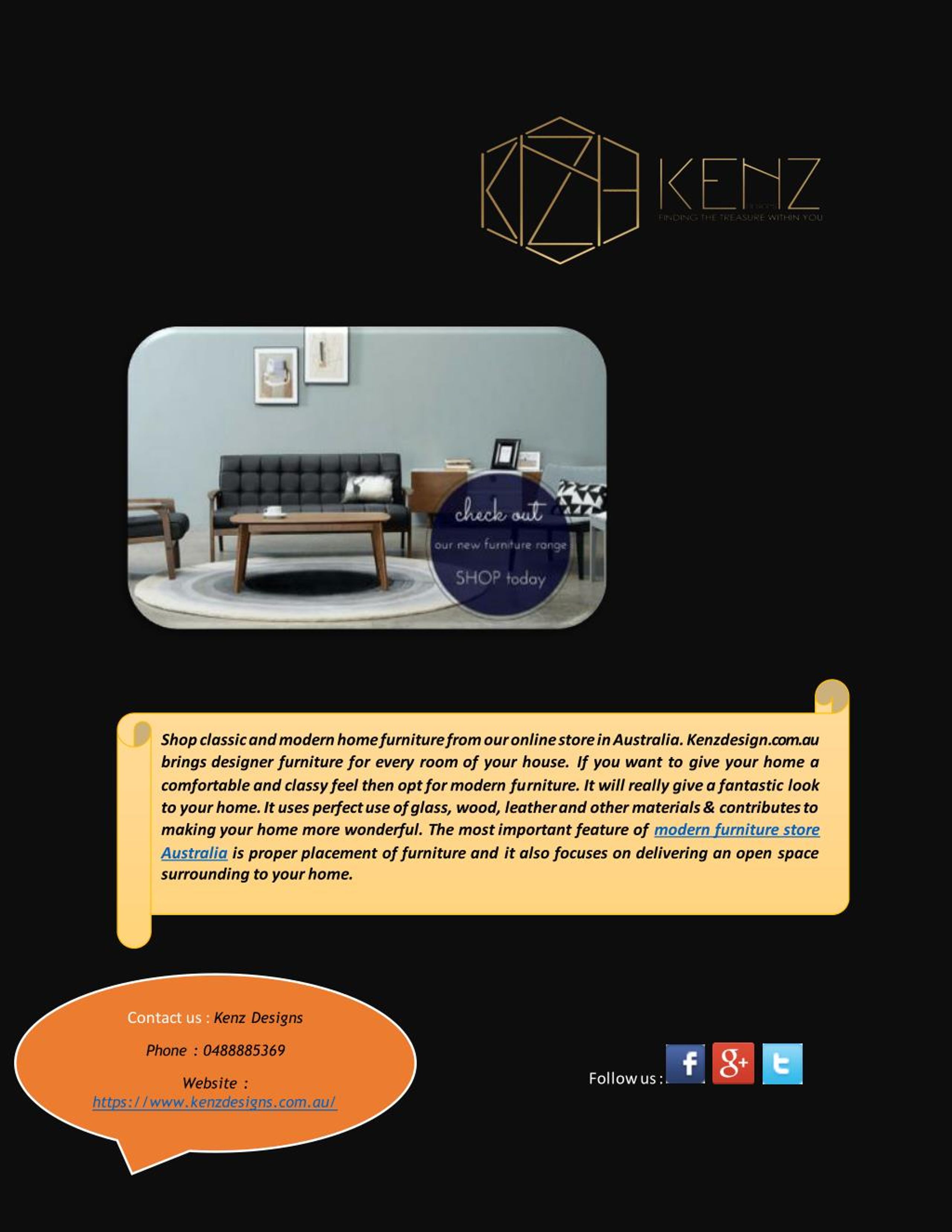 Ppt Modern Furniture Online Store In Australia Powerpoint