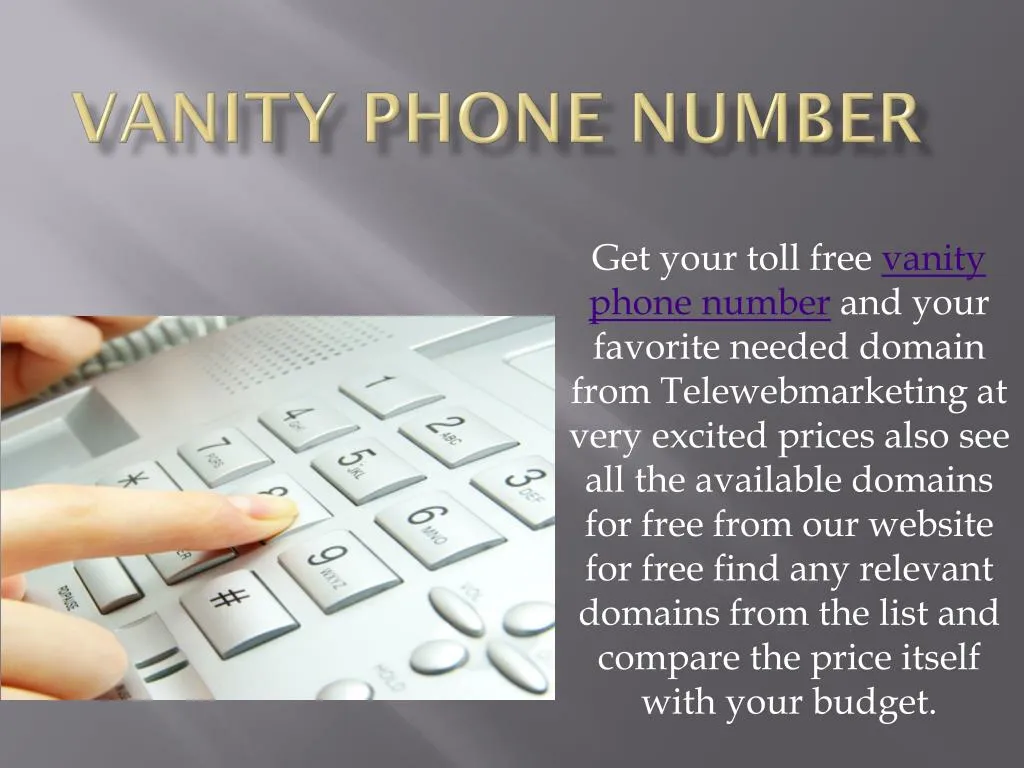 PPT Vanity toll free numbers PowerPoint Presentation, free download