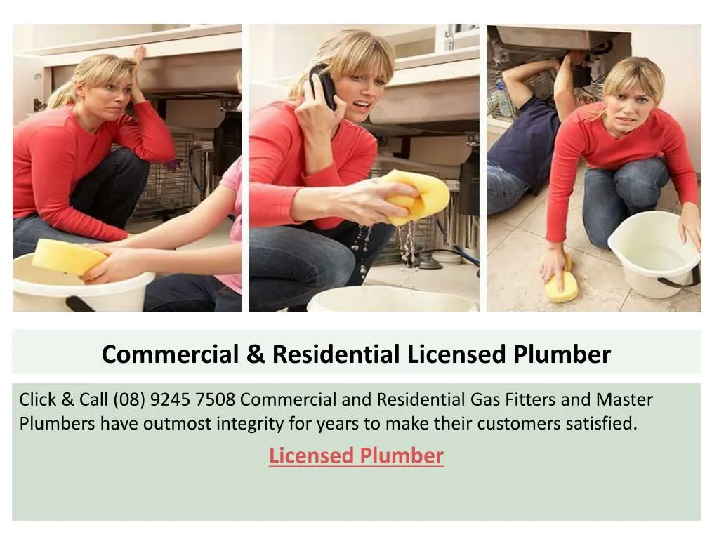 commercial residential licensed plumber n.