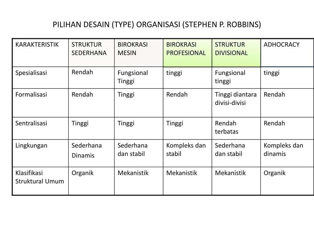 PPT - Pilihan Desain Organisasi PowerPoint Presentation 