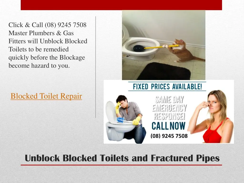 unblock blocked toilets and fractured pipes n.