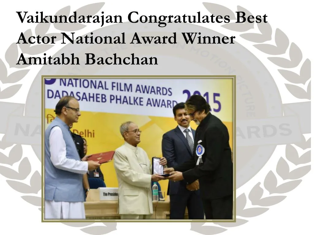PPT Vaikundarajan Congratulates Best Actor National Award Winner