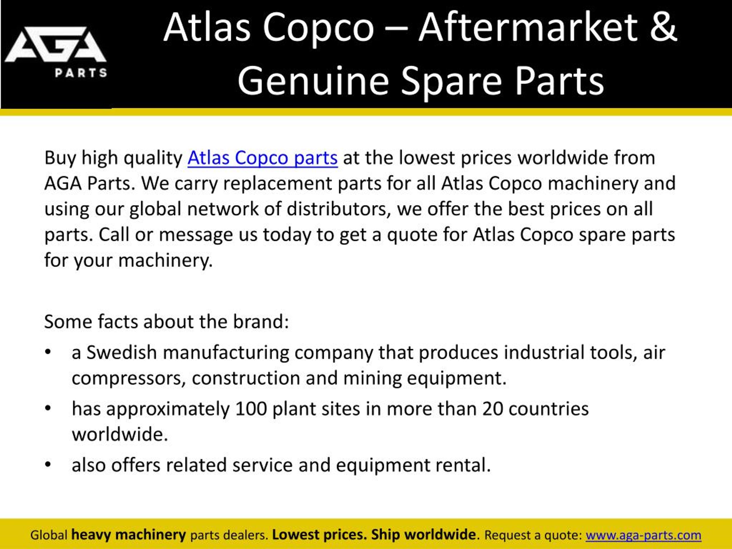 PPT - Atlas Copco Parts for Heavy Machinery by AGA Parts PowerPoint