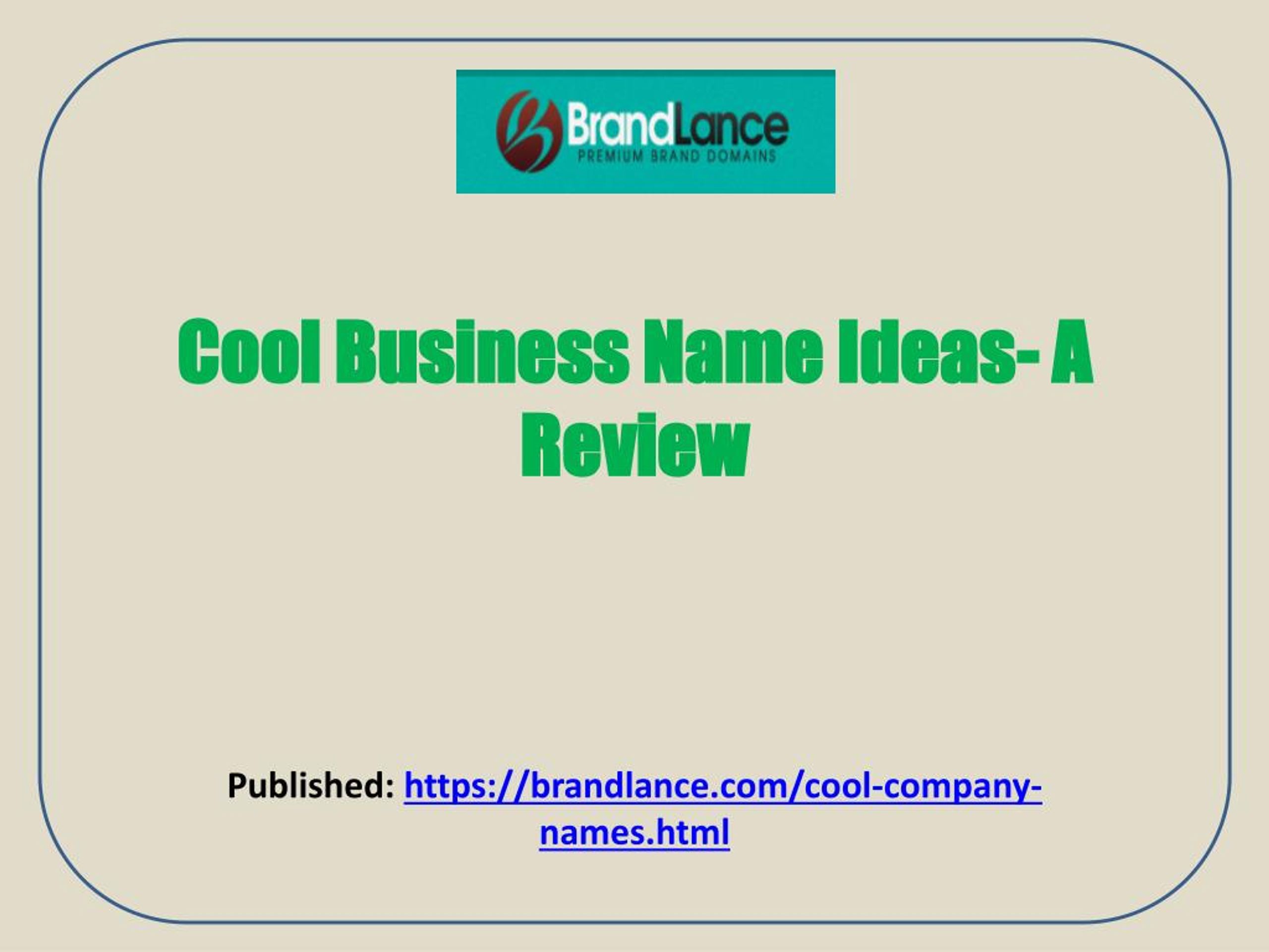 Ppt Cool Business Names Ideas List Powerpoint Presentation Free