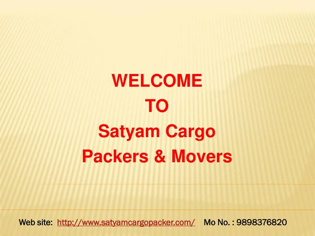 welcome to satyam cargo packers movers n.